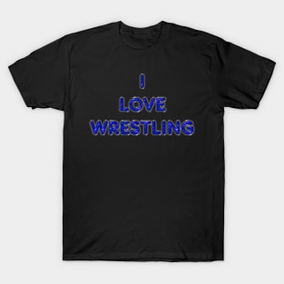 I Love Wrestling - Blue T-Shirt